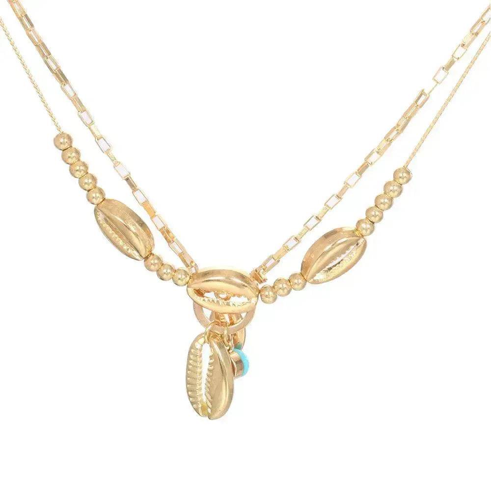 Bohemian Style Handmade Beaded Metal Shell Anklet Personality Double Layer Beach - EX-STOCK Canada