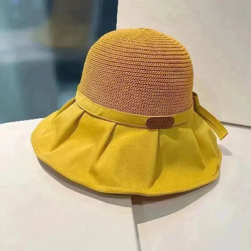 Bow Fisherman Hat Summer Straw Sunhat With Large Brim Anti-UV Sunshade And Face Protection Hat Outdoor - EX-STOCK Canada