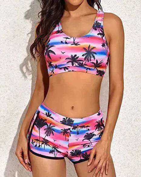 Boxer Three-piece Seaside Vacation Beach Swimsuit - EX-STOCK Canada