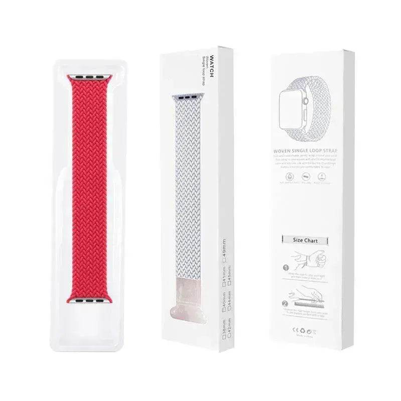 Braided Elastic Single-ring Smart Watchband Box iWatch Strap suitable Apple Smart Watch - EX-STOCK Canada