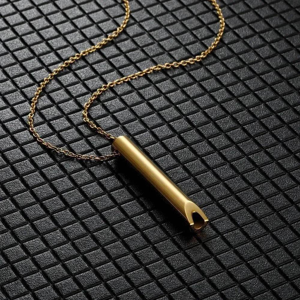 Breathing Necklace Adjustable Breathing Relieve Pressure Ornament Stainless Steel Decompression Jewelry - EX-STOCK Canada