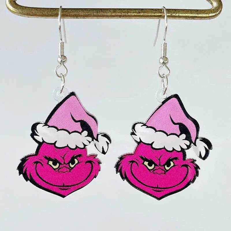 Acrylic Earrings Christmas Cute Cartoon Christmas Santa Claus Tree Football Lightning Earrings Jewelry - EX-STOCK Canada