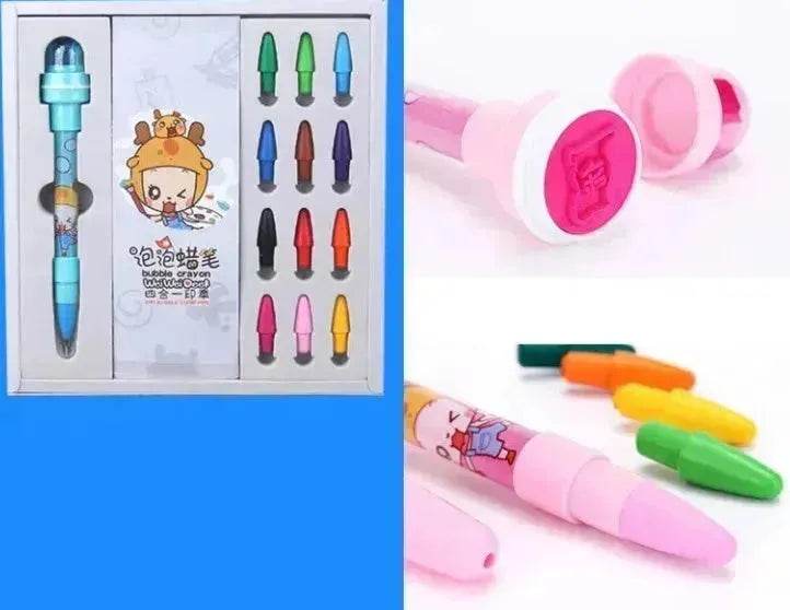 12 Color Bubble Crayon Painting Graffiti Seal for Children - EX-STOCK Canada