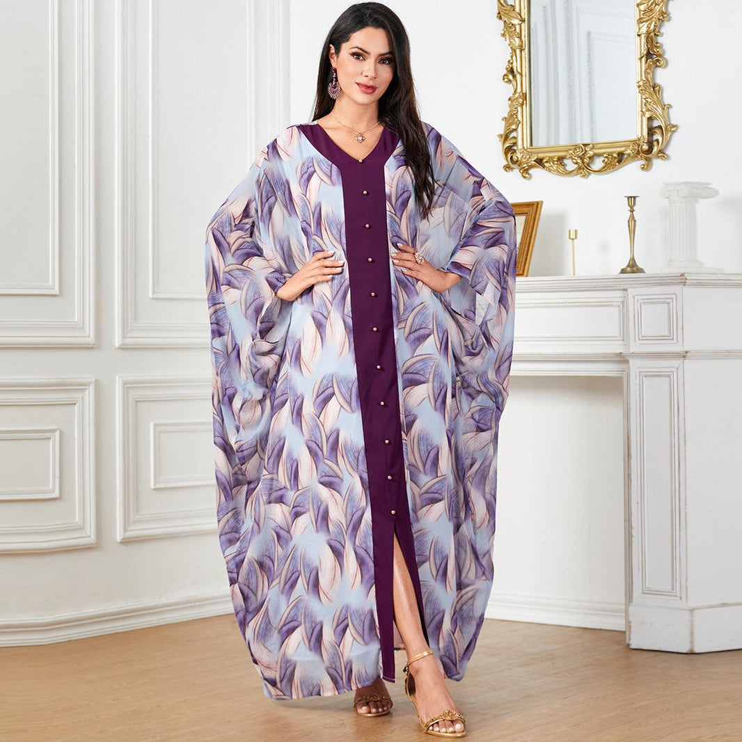 Women's Arabic Print Long Sleeve Dress - EX-STOCK Canada