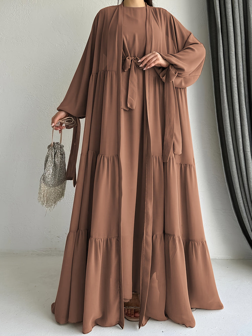 Muslim Solid Color Vest Dress Fashion EX-STOCK Canada