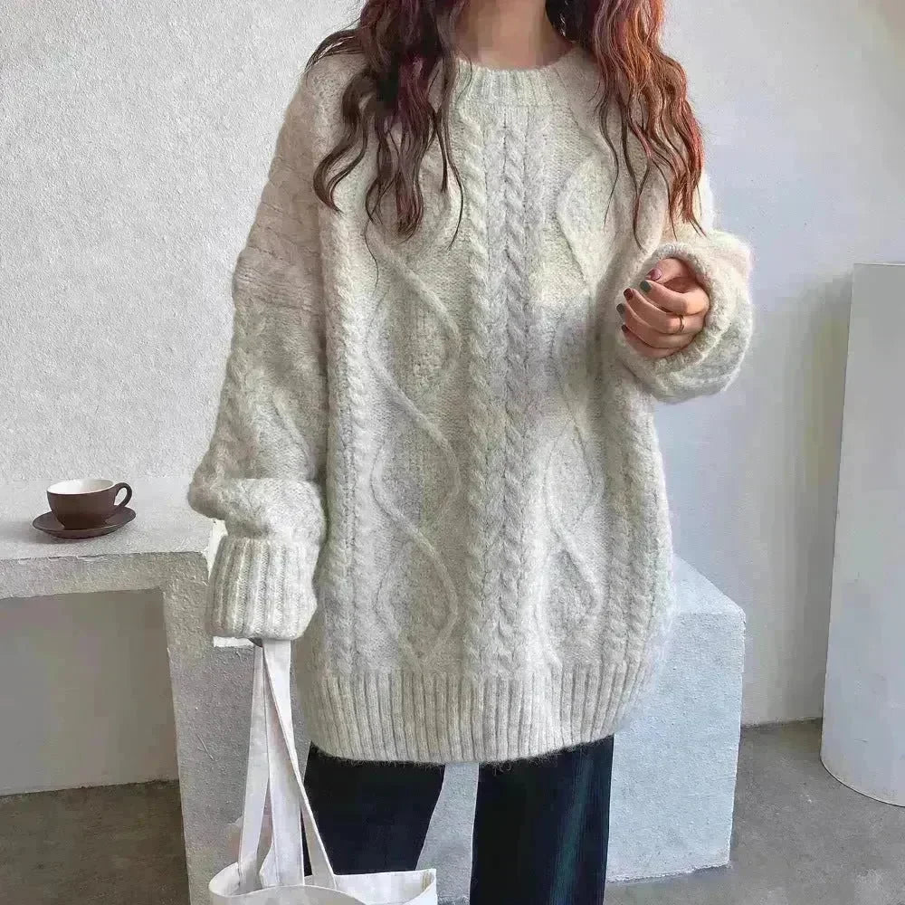 Autumn Winter Twist Knitted Pullover Sweater for WOMEN - EX-STOCK CANADA