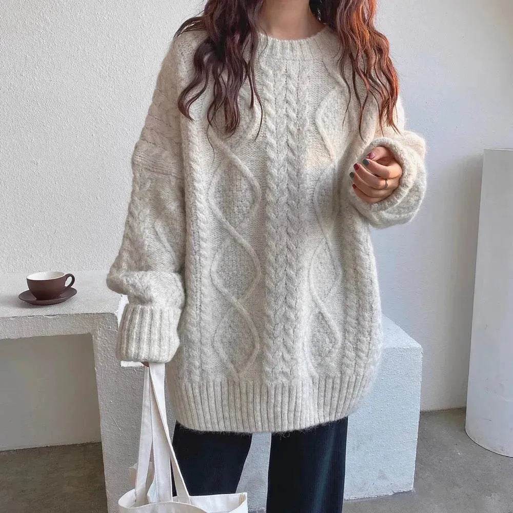 Autumn Winter Twist Knitted Pullover Sweater for WOMEN - EX-STOCK Canada