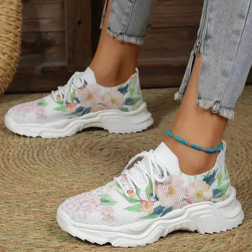 Flower Sports Running Shoes Women's Fashion Flat Sneakers - EX-STOCK Canada