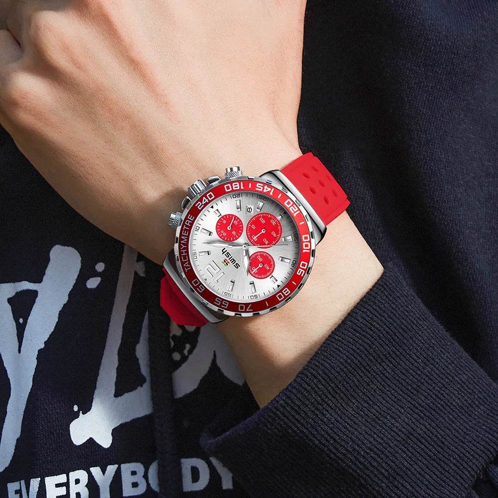 Men's Luminous Sports Breathable Hole Silicone Strap Six-pin Quartz Watch - EX-STOCK Canada