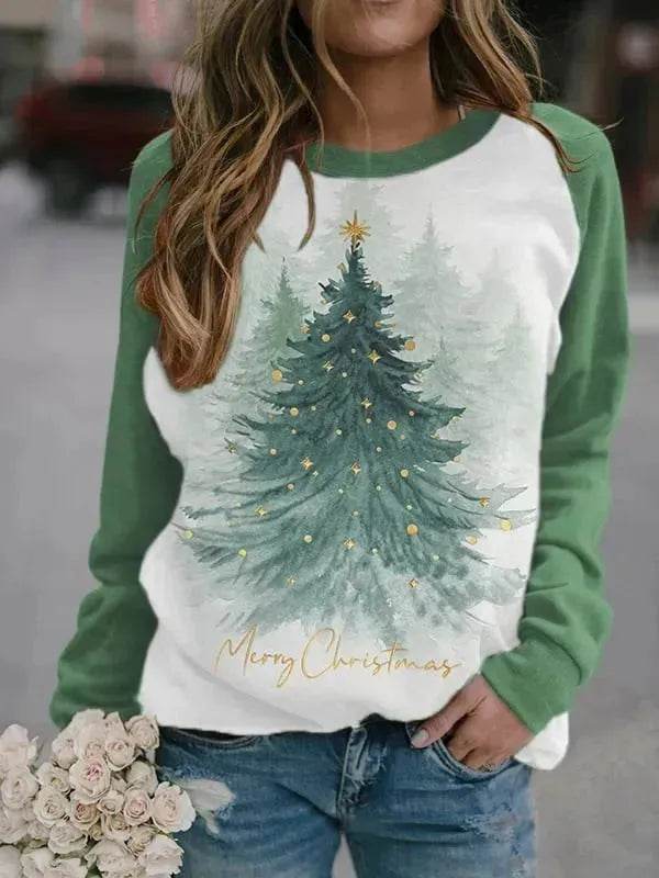 Christmas Tree 3D Digital Printing Women's Pullover Sweatshirt - EX-STOCK Canada