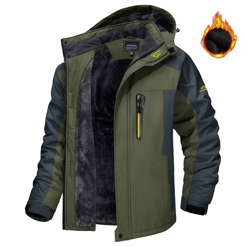 Winter Hooded Jacket Fashion Casual Warm Fleece Coat Windproof Rainproof Parka Windbreaker Men's Top EX-STOCK Canada