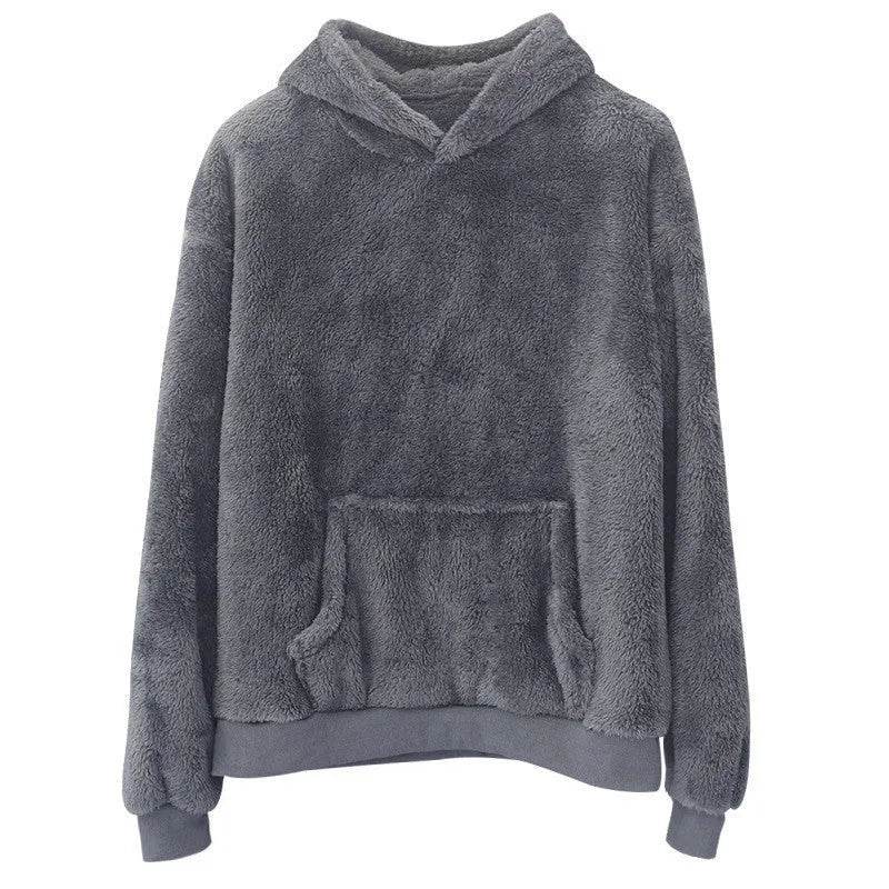 Men Winter New Double-sided Velvet Fleece Pocket Hoodie Sweatshirt Pullover - EX-STOCK Canada