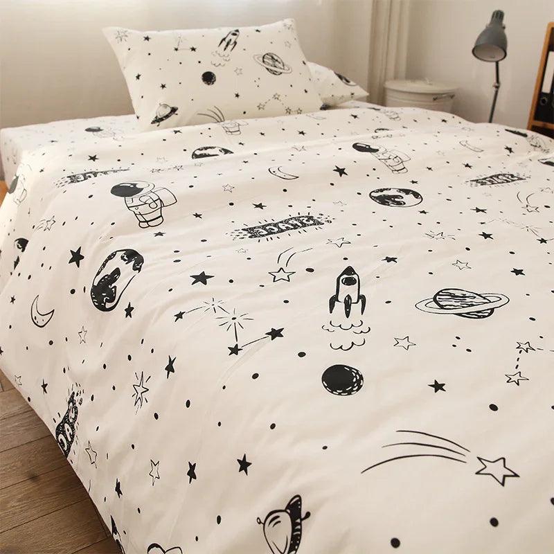 Housse de couette en coton de style dessin animé fantastique, linge de lit en coton purEX-STOCK Canada