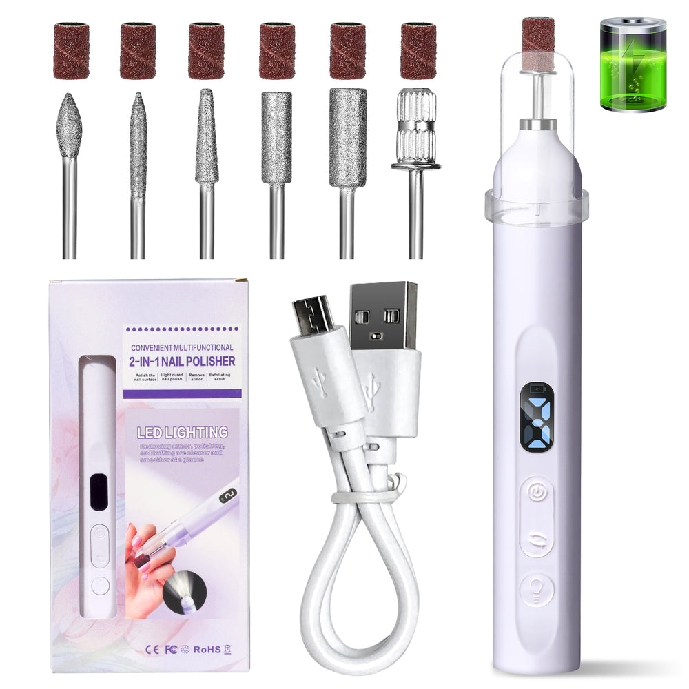 Perceuse à ongles électrique avec embout de forage et bande de ponçage - Polissoir à ongles professionnel sans fil pour soins des ongles et des pieds, kit de machine à ongles portable pour ongles en gel acrylique, fournitures pour techniques d'ongles pour débutantsEX-STOCK Canada