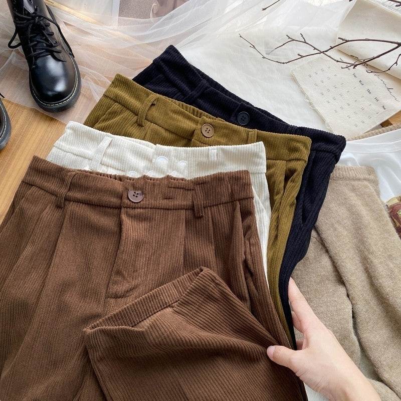 Autumn And Winter New High Waist Loose And Slimming Straight Casual Trousers - EX-STOCK Canada