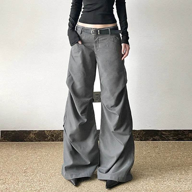 European And American Retro Loose Low Waist Wide Leg Pants For Women - EX-STOCK Canada