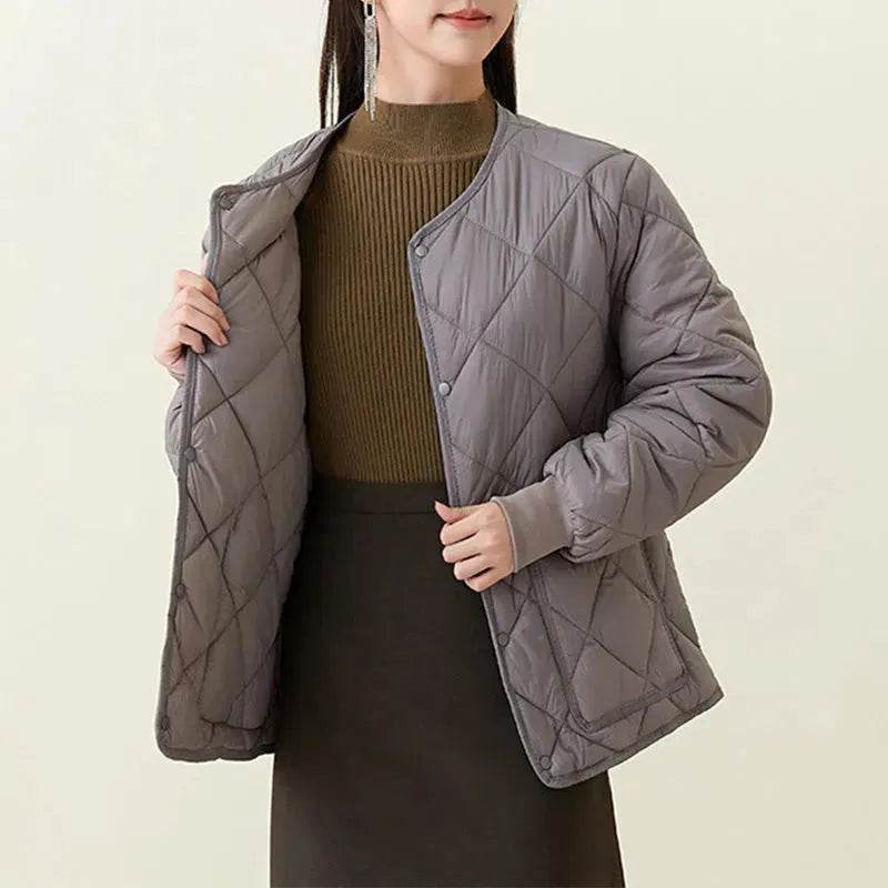Quilted Padded Coat Winter Jacket With Pockets Lightweight Outerwear For Women's Clothing - EX-STOCK Canada