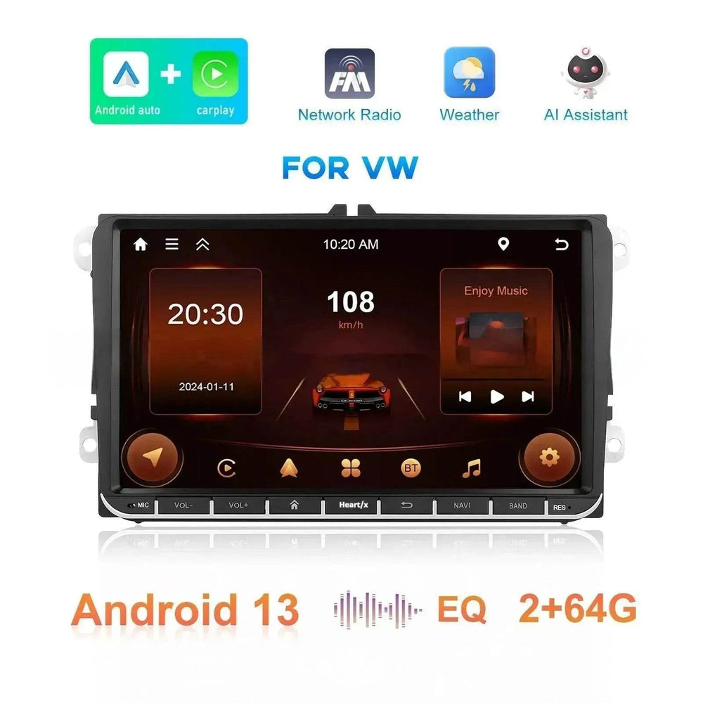 Smart All-in-one car Navigation player 2 64 Central Car Control, GPS, Phone-mirror link, Music Player, Rear View Camera, Global Weather Display, FM/RDS Radio, Driving Recorder Built-in wifi Connection - EX-STOCK Canada
