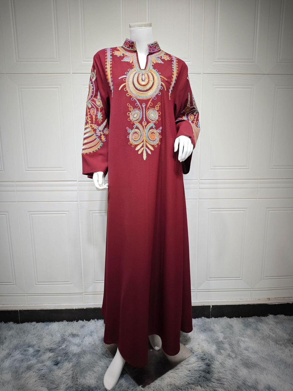 Women's Embroidered Rope Embroidered Muslim Pullover Dress - EX-STOCK Canada