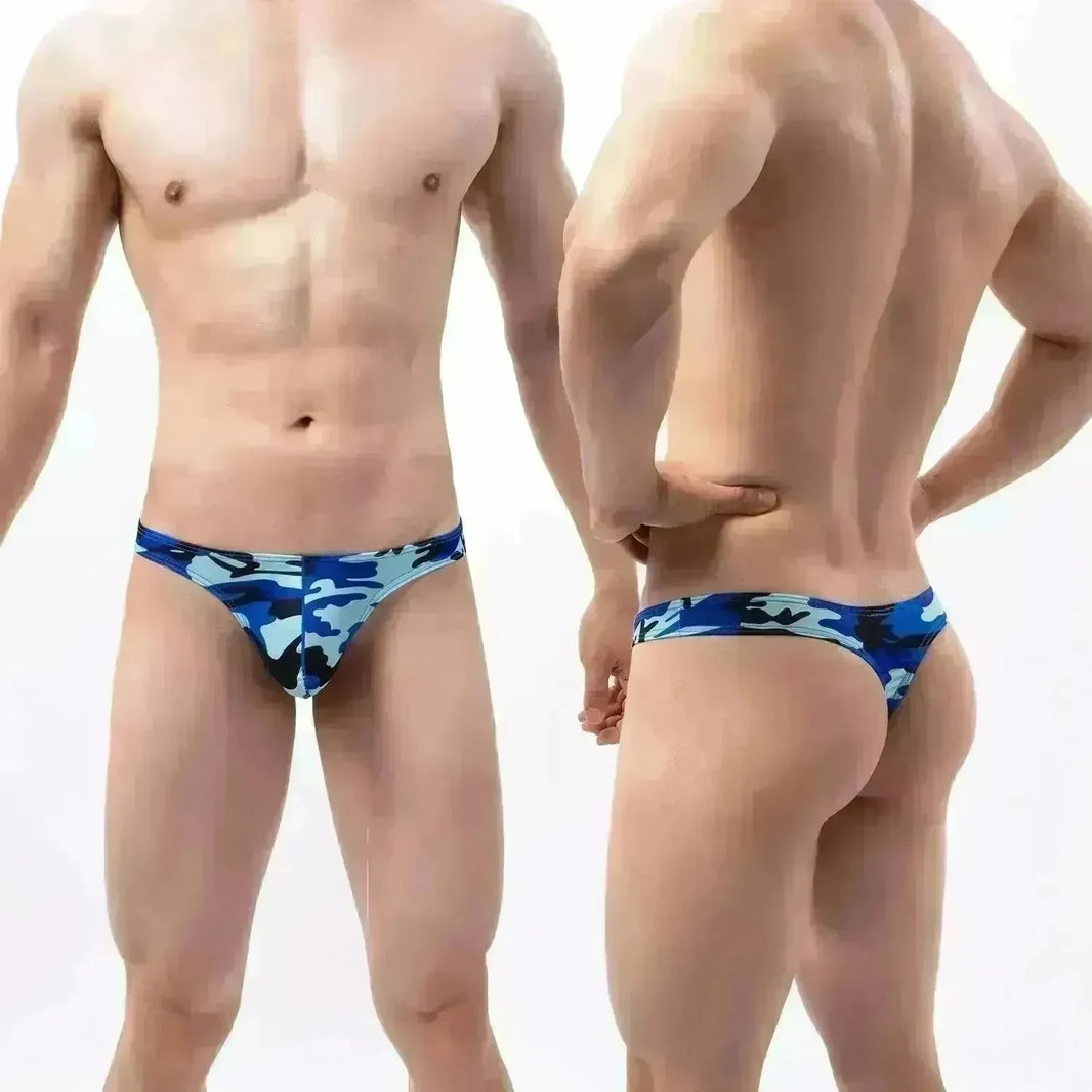 Male Creative Printed Swimming Brief thong Pants underwear - EX-STOCK CANADA