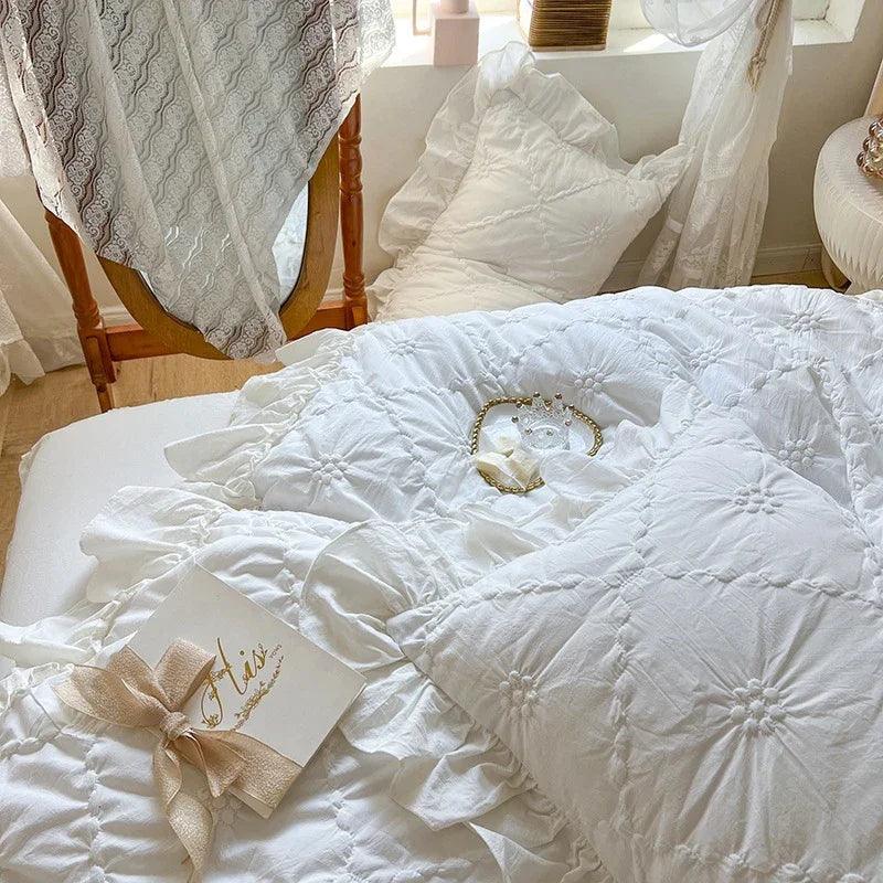Washed Cotton Four-piece Set Girlish Heart Duvet Cover EX-STOCK Canada