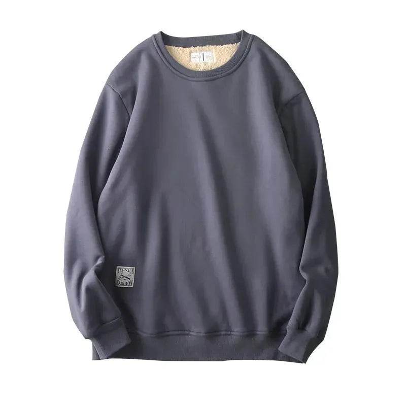 Fleece-lined Teens Oversized Winter cotton Pullover tops Round neck Sweatshirt - EX-STOCK Canada