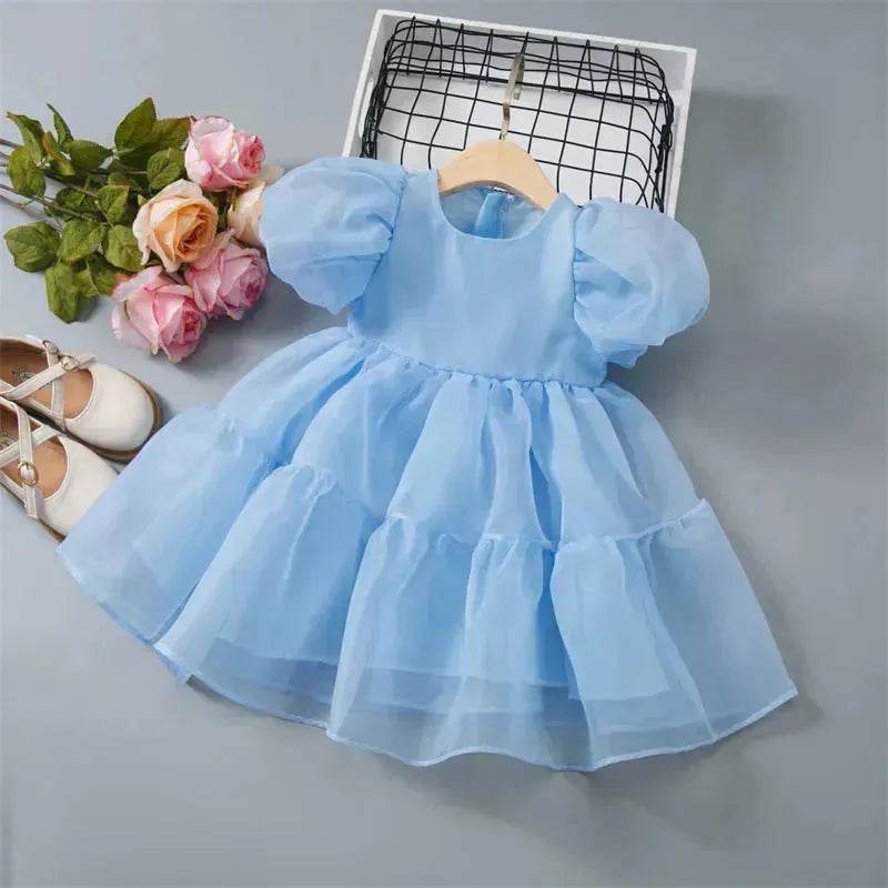 Girls Princess Mesh Puff Sleeve Dress Princess gown for kids - EX-STOCK Canada