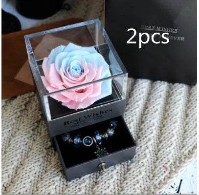 Eternal Flower Rose Jewelry Box for Birthday Presents Valentines Day Wedding Gift Box - EX-STOCK Canada
