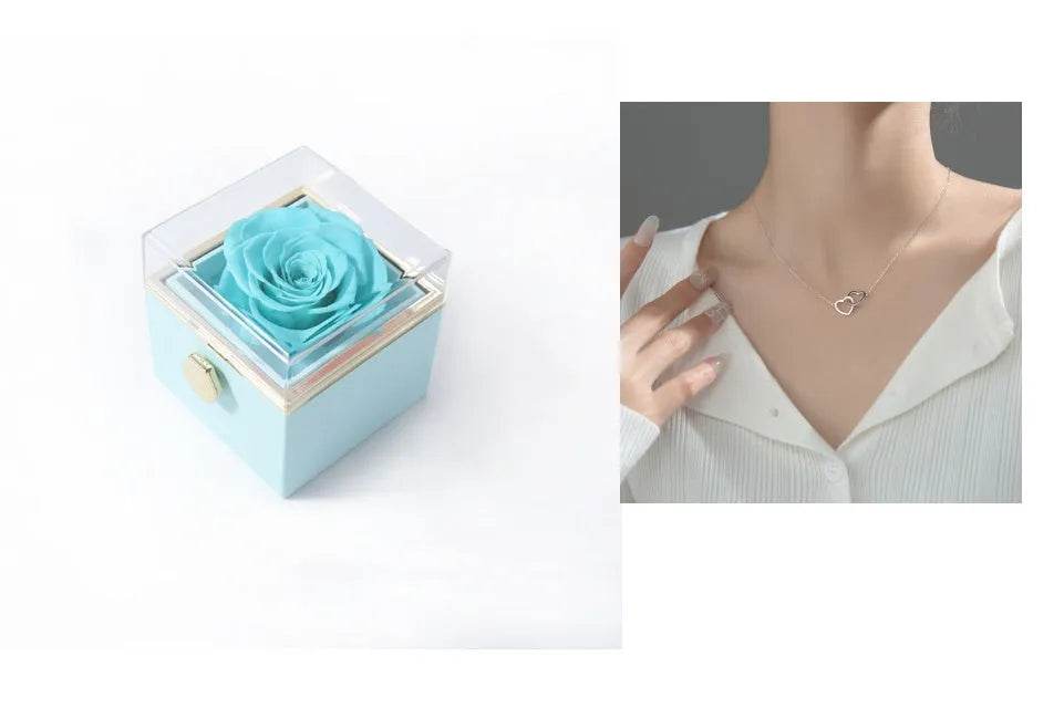 Fashion Acrylic Rotating Valentine Rose Jewelry gift Box - EX-STOCK Canada