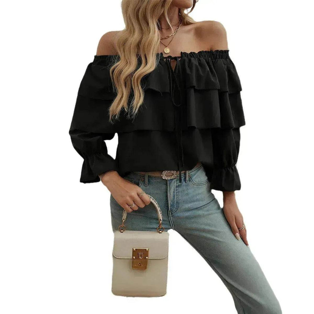 Stylish Casual Evening Top for Women Off-shoulder Bishop Long Sleeve Top - EX-STOCK Canada