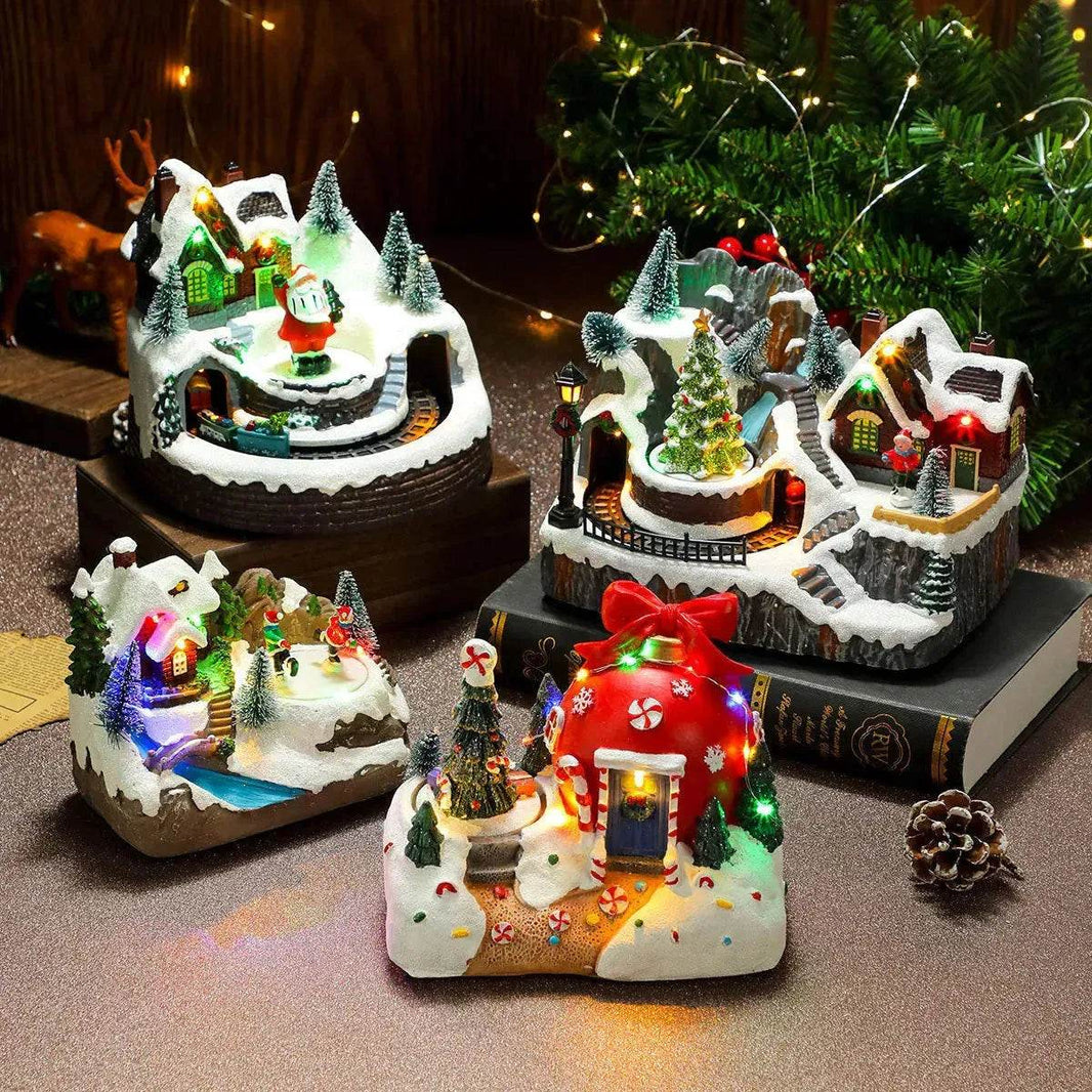Christmas Rotating Resin Luminous Music Box Ornaments - EX-STOCK Canada