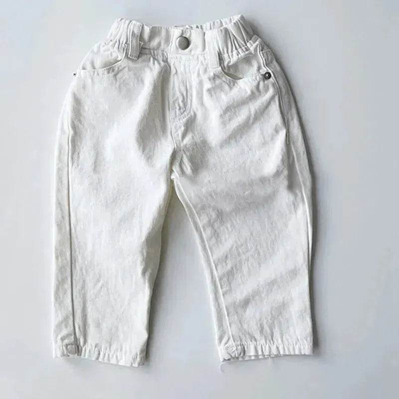 Children's Neutral New Simple Fashion Easy To Match Elastic Waist Casual Denim Trousers for kids - EX-STOCK Canada