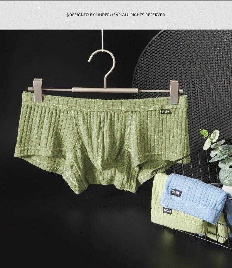 Otopx Men's Low Waist Boxer Briefs with Pouch Breathable Underwear - EX-STOCK Canada