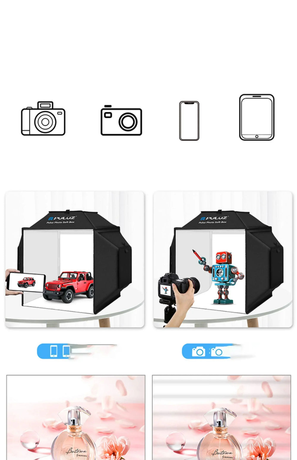 40cm Small Studio LED Folding Product Photo Light Box Simple Shooting Light EX-STOCK Canada