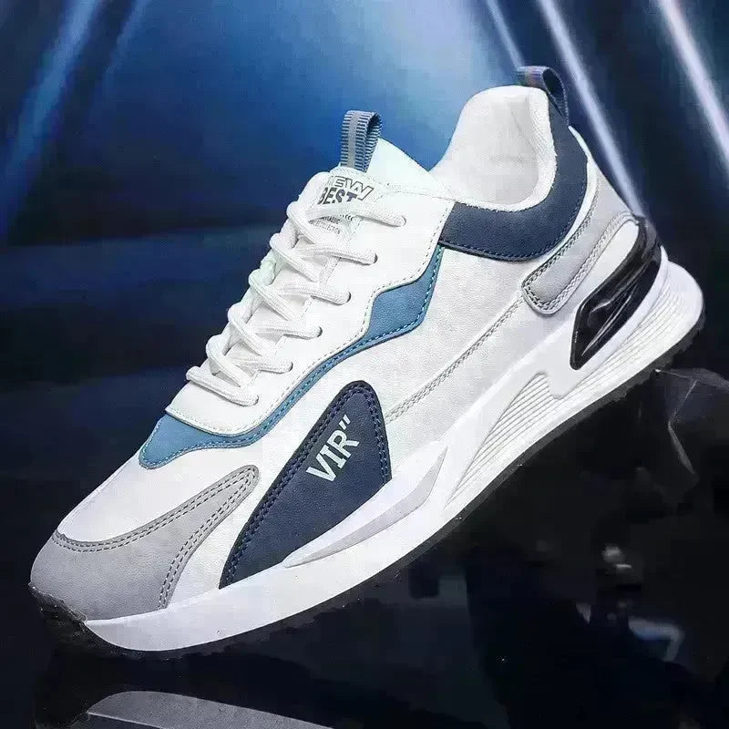 Men's Color Block Mesh Shoes Fashion Casual Lace-up Sneakers Outdoor Breathable Running Sports Shoes - EX-STOCK CANADA