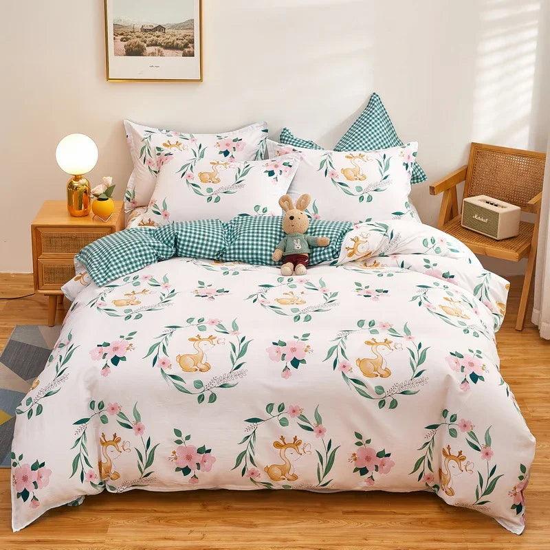 Housse de couette en coton Une seule pièce Vente en gros Pure simple double Drap de lit pour dortoir étudiant Ensemble de quatre piècesEX-STOCK Canada