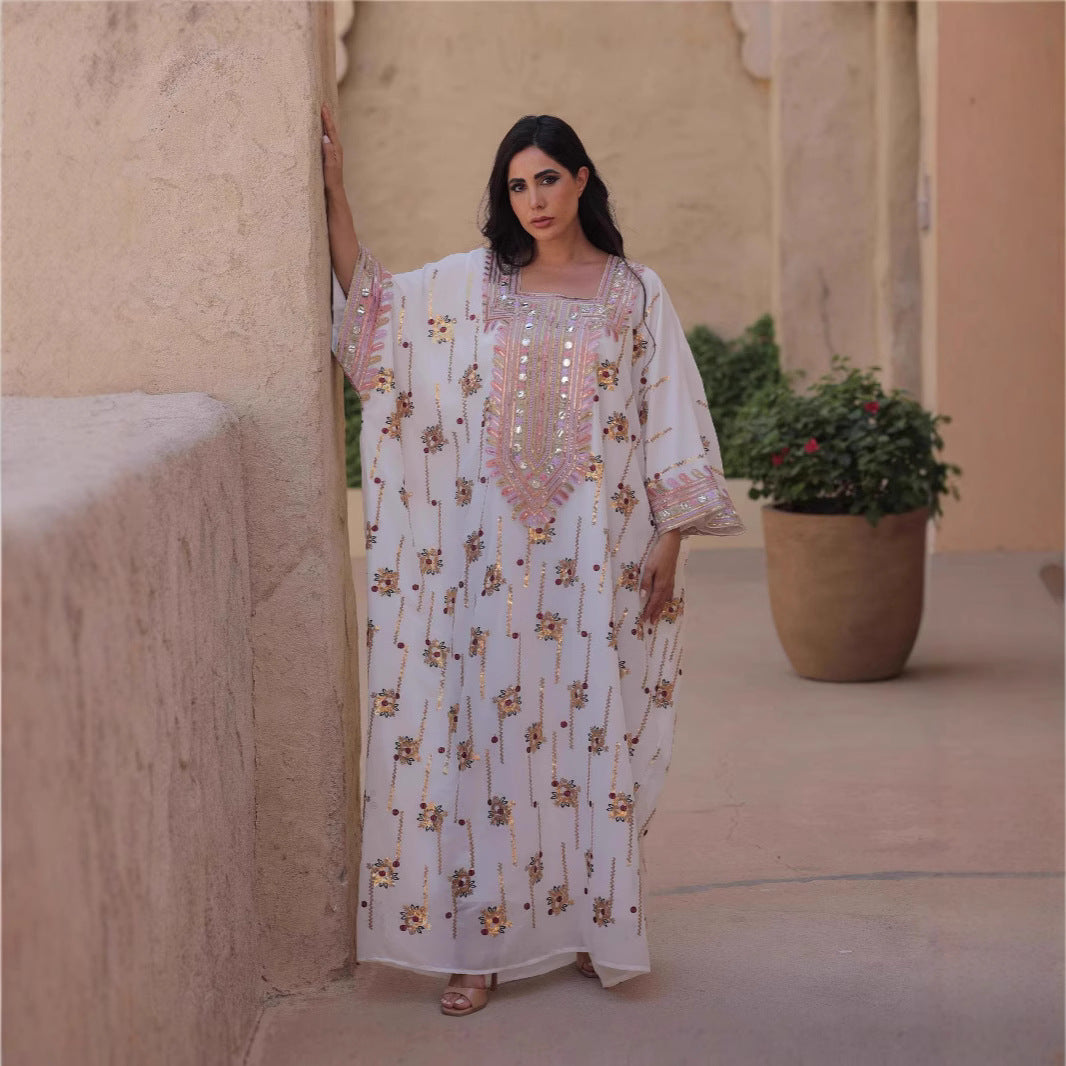 Loose Long Muslim Dress Kaftan With Headscarf - EX-STOCK Canada