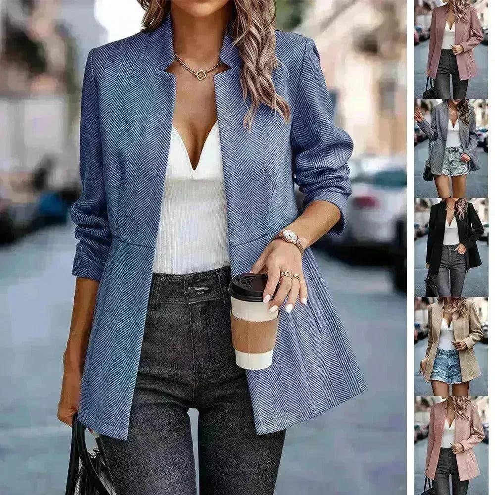 Slim-fit Jacket Fashion Commuting Thick fall Work office blazer suit Overcoat For Women - EX-STOCK CANADA