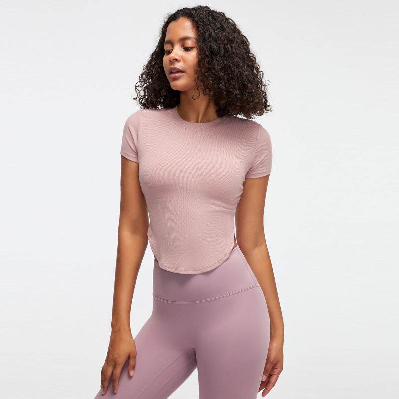 Nude feel Short-sleeved Workout Top Running gym top women - EX-STOCK Canada