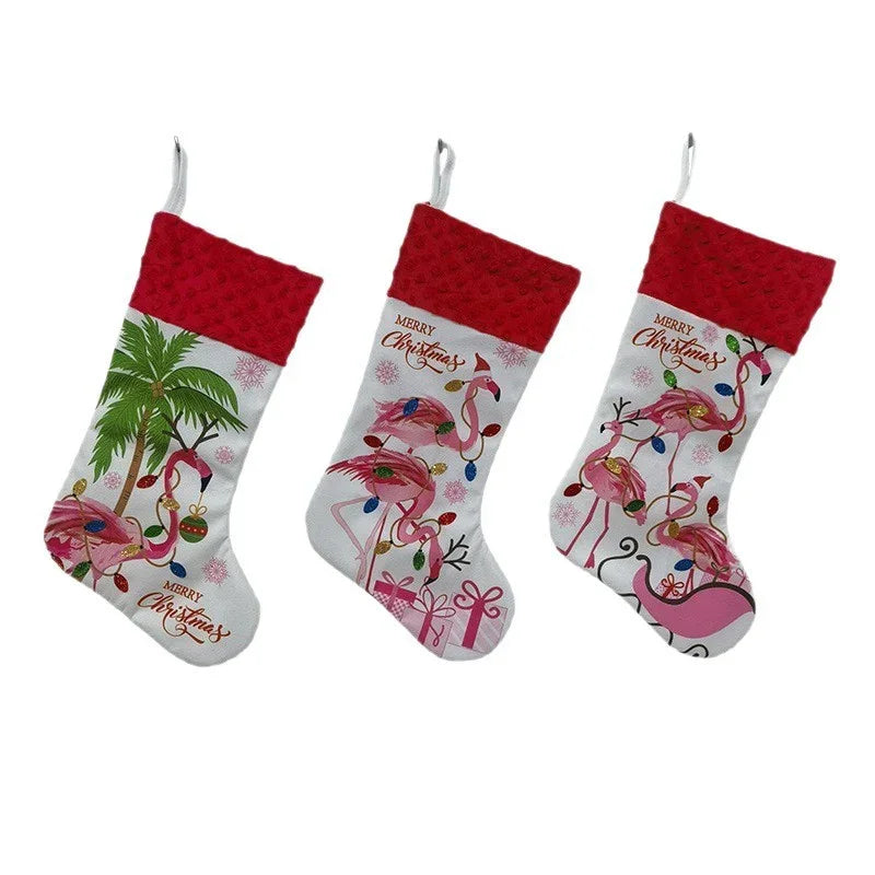 Flamingo Christmas Stockings Holiday Decoration Pendant EX-STOCK Canada