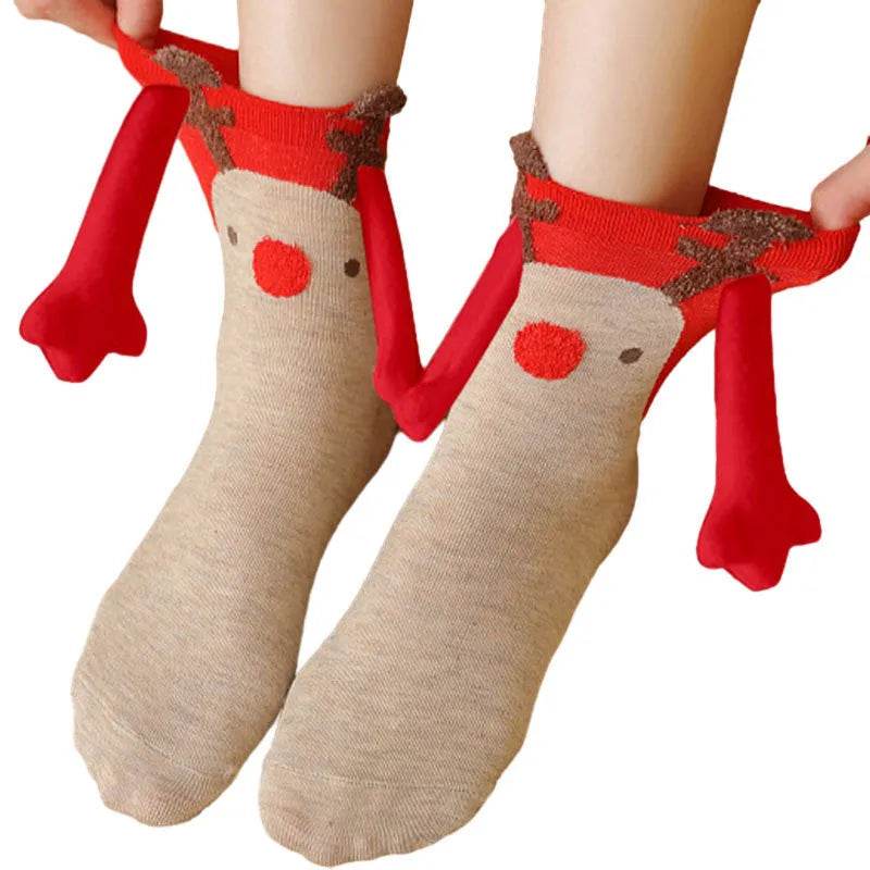 Hand Holding Couple Magnetic Handle Christmas Stockings - EX-STOCK Canada