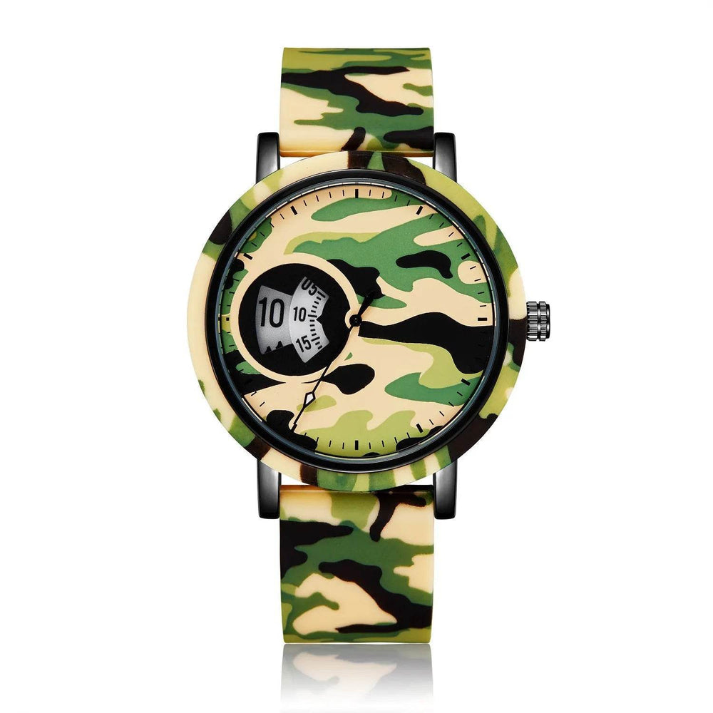 Camouflage Watch Student Sports Double Display Fashion Silicone Strap - EX-STOCK Canada
