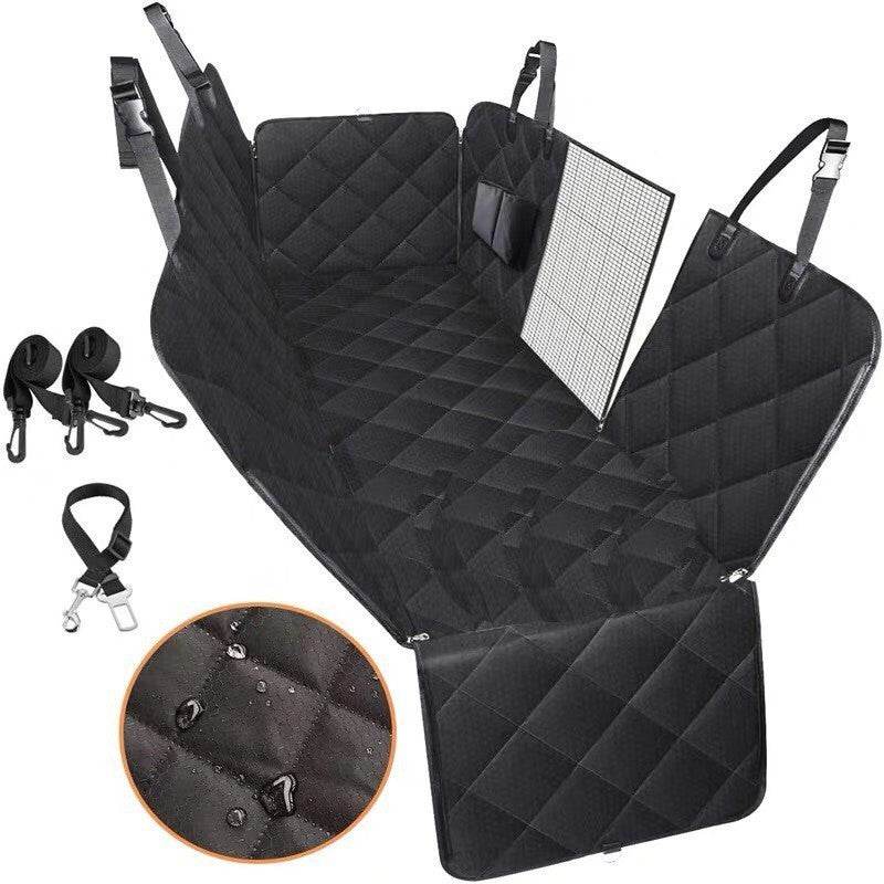 Dog Car Seat Cover View Mesh Pet Carrier Hammock Safety Protector Car Rear Back Seat Mat With Zipper And Pocket For Travel - EX-STOCK Canada