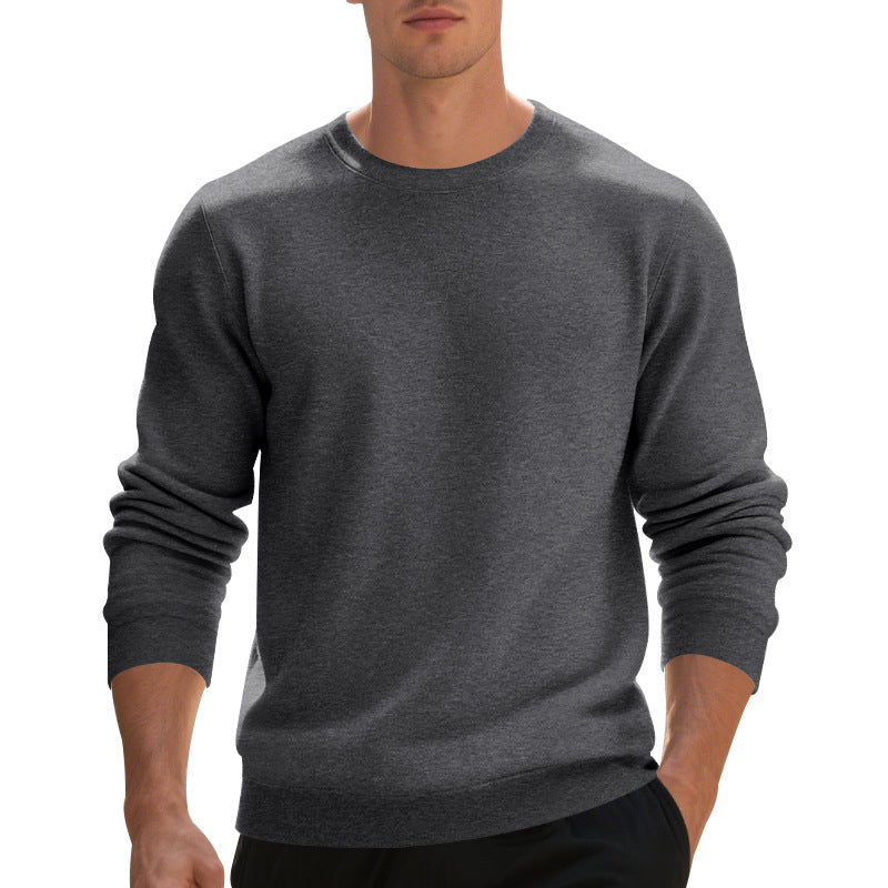 Fleece-lined Crew Neck Sweater Male Loose Casual Top EX-STOCK Canada