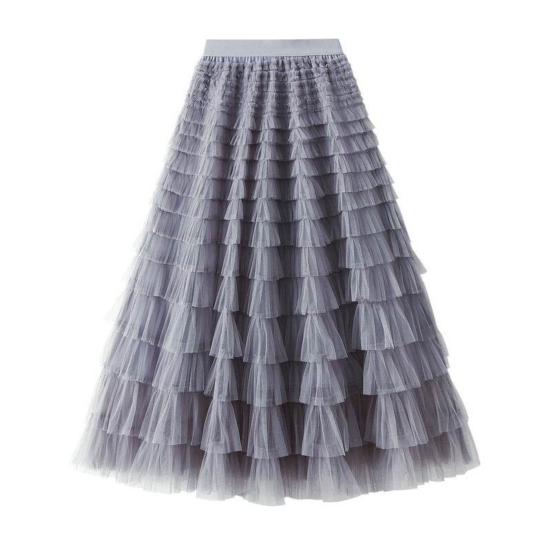Cake Skirt Women's White Gauze long Layered tulle Skirt - EX-STOCK Canada