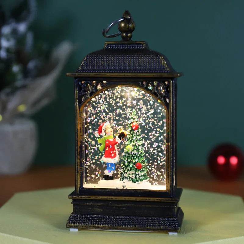 Christmas Decoration Luminous Water Injection Flat Storm Lantern Desktop Decoration - EX-STOCK Canada