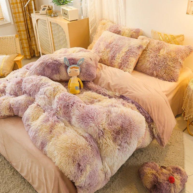 Mink Velvet Four Piece Set Long Plush Crystal Velvet Duvet Cover EX-STOCK Canada
