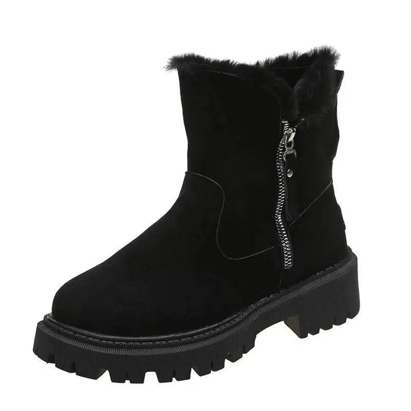 Thick Plush Snow Boots Women Faux Suede Non-slip Winter Shoes - EX-STOCK Canada