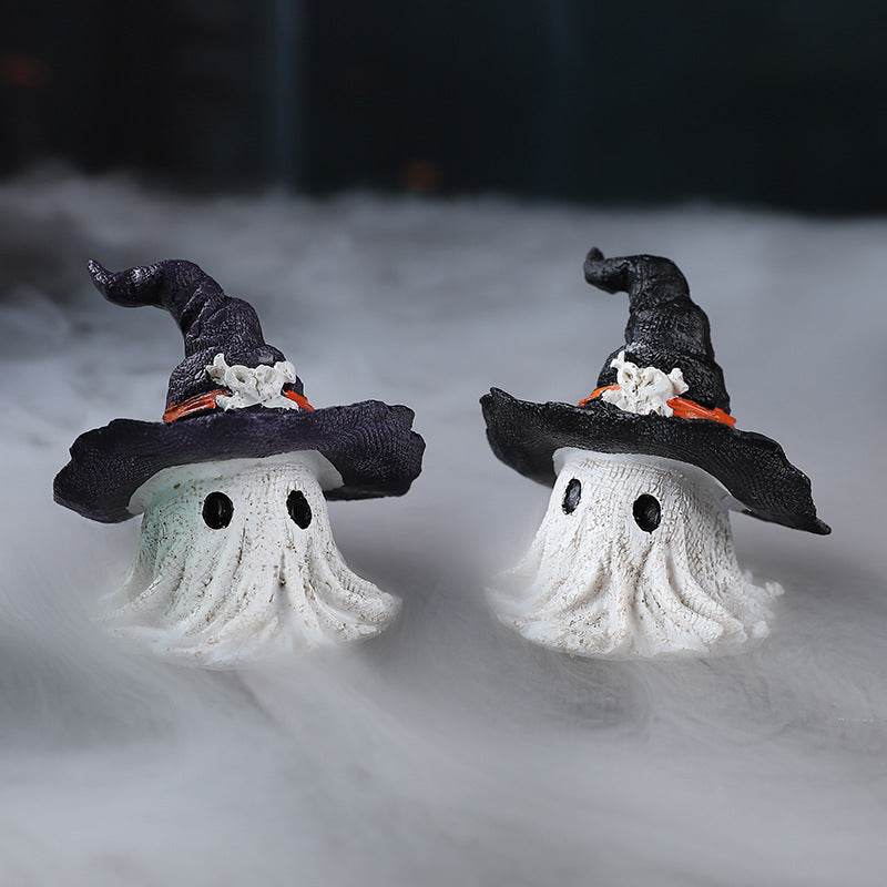 Resin Decoration Halloween Wizard Hat Ghost Ornaments - EX-STOCK Canada