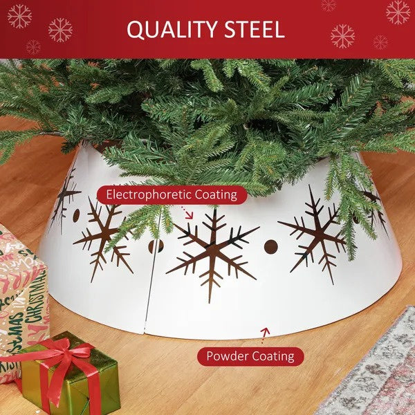 26 Christmas Tree Base Cover, Christmas Tree Collar With Hollow Snowflake Patterns For Home Decoration, White EX-STOCK Canada